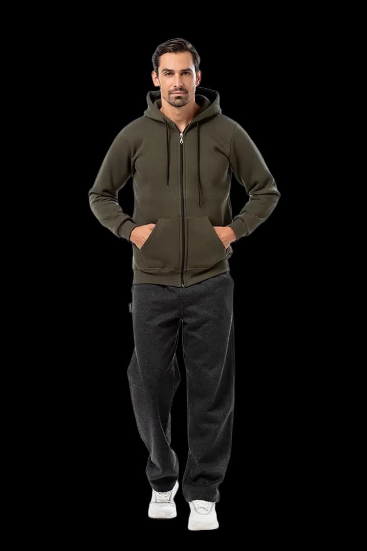 Ζακέτα UNISEX τρίκλωνη με κουκούλα #B002m -  4