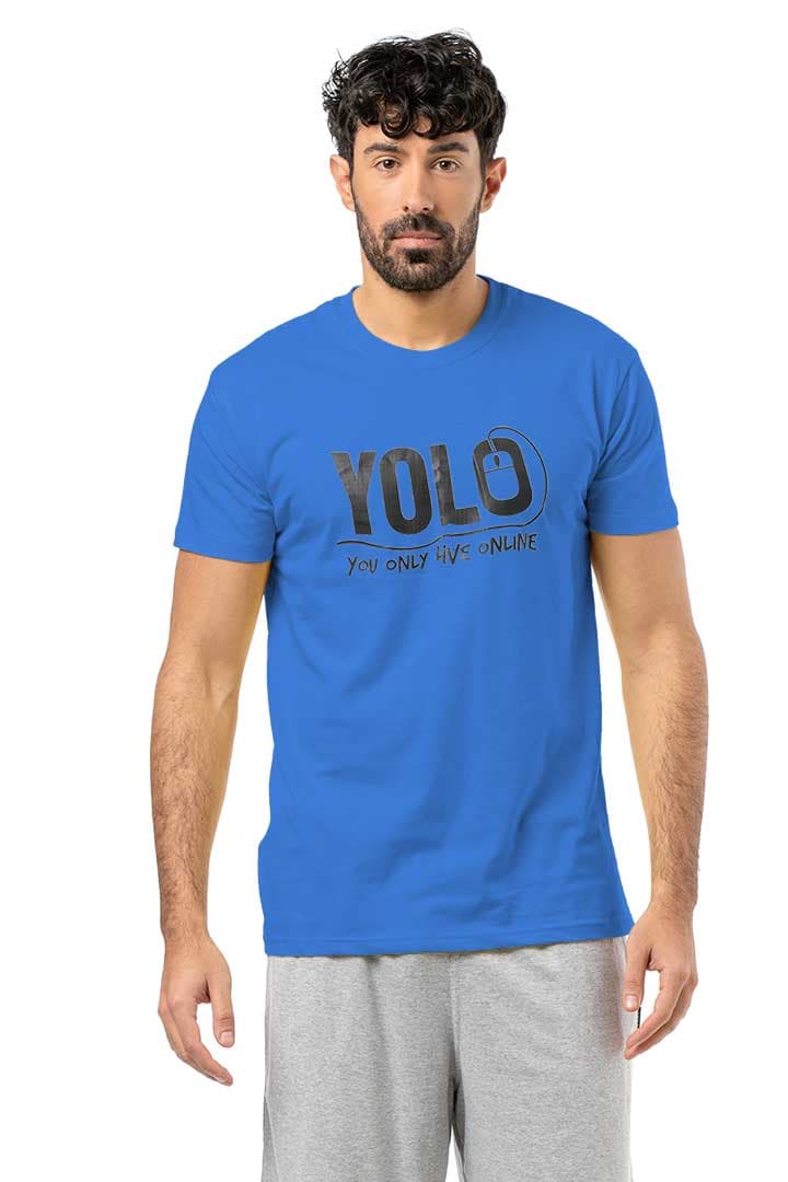 Μπλούζα μακό λαιμόκοψη και στάμπα #1336 YOLO - Ρουά - Ρουά