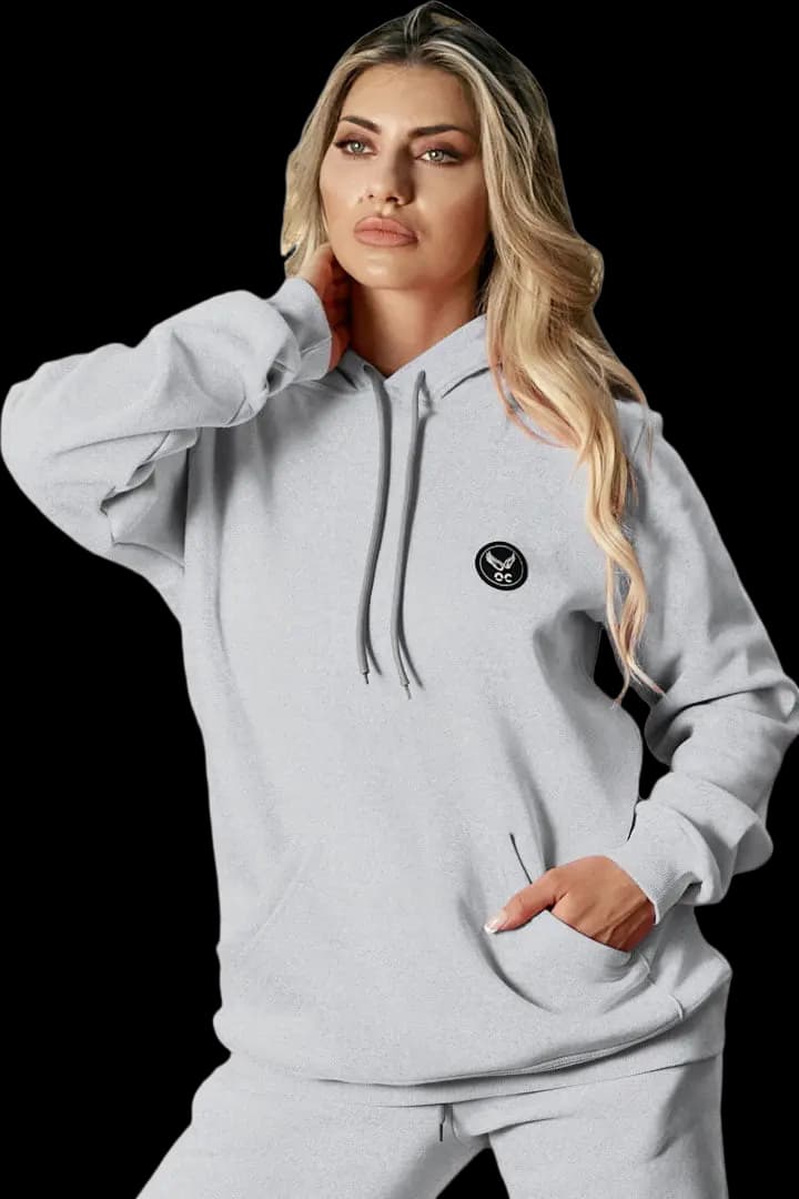 Μπλούζα UNISEX τρίκλωνη με κουκούλα #B003w - Γκρι Μελανζέ